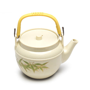 Melamine Teapot 38 Fl Oz, Beige/Green