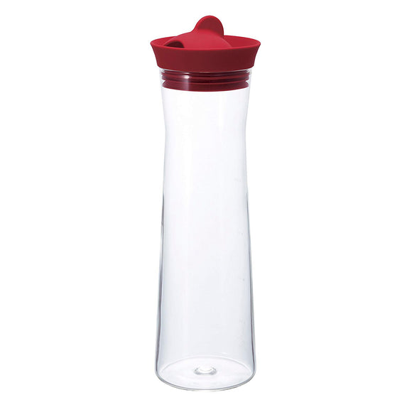 HARIO Glass Water Pitcher 1000ml, Red