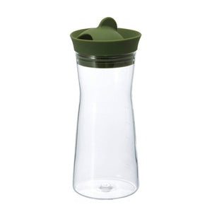 HARIO Glass Water Pitcher 700ml, Olive Green