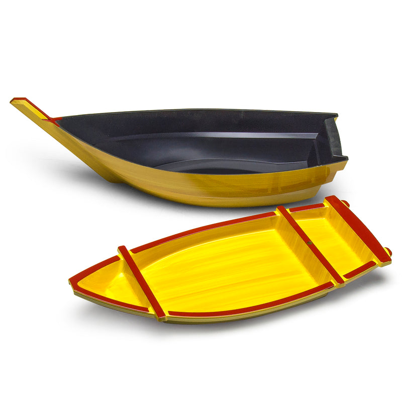 WM875 lacquer sushi boat showing its serving insert removed from the hull