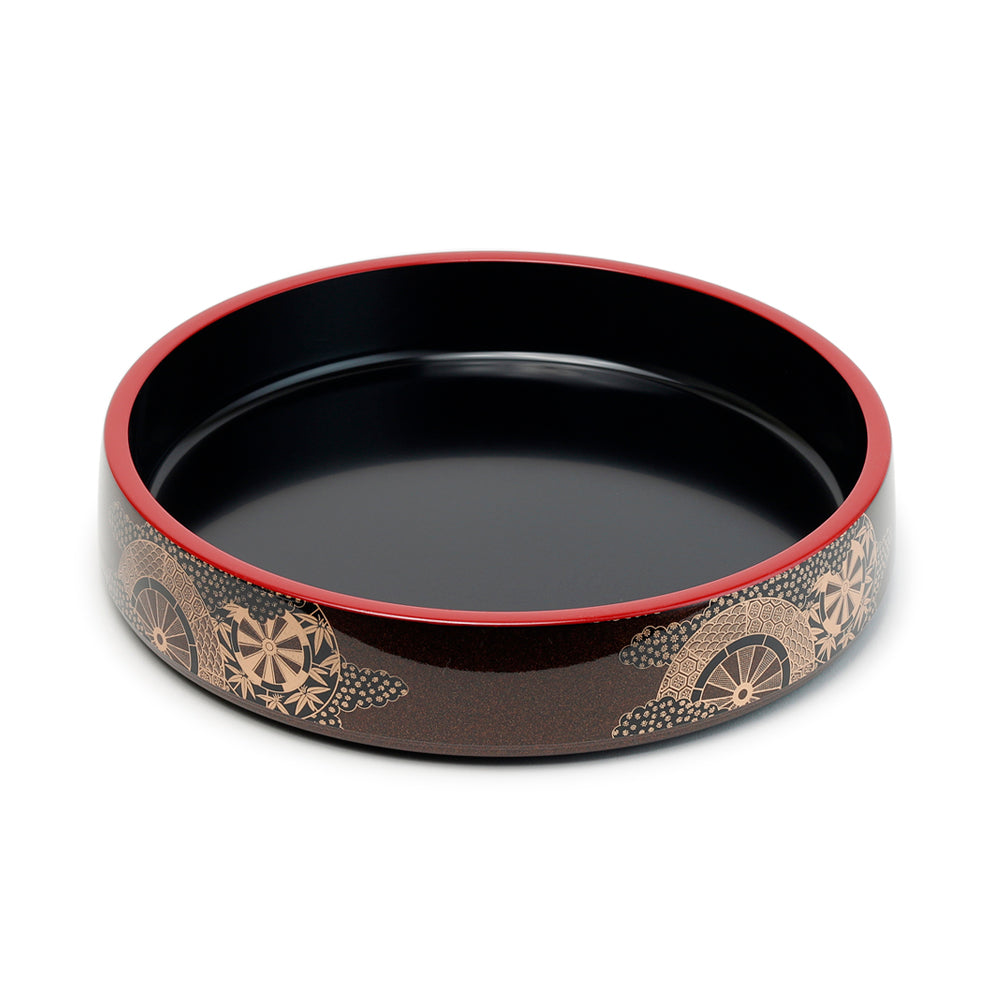 Lacquer Sushi Oke 14-1/4"D x 2-5/8"H, Black