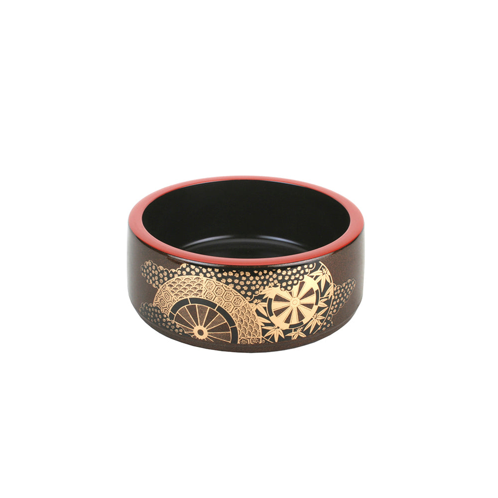 Lacquer Sushi Oke 6-3/8"D 2-5/8"H, Black
