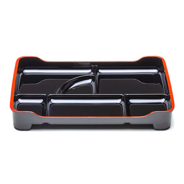 Lacquer Lunch Tray With Divider, Black