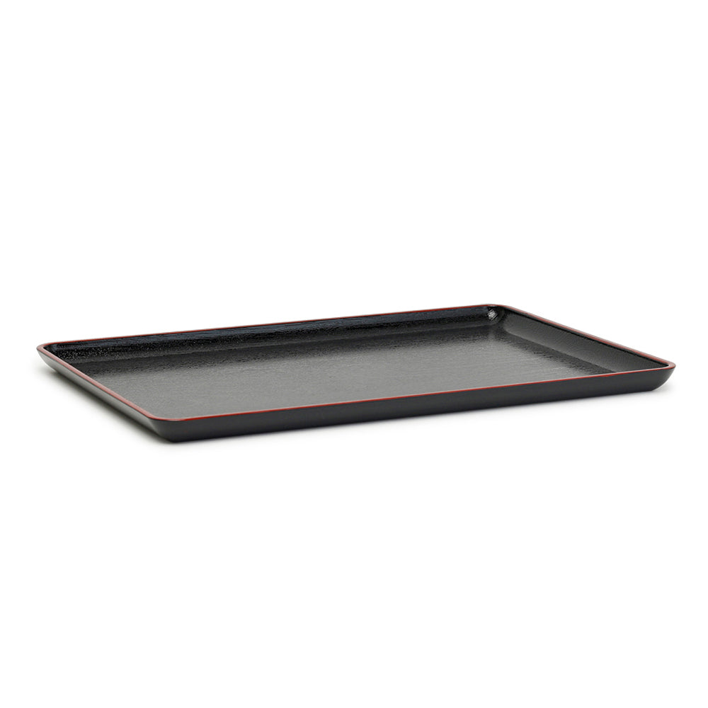 15½″ × 11¼″ Black & Red Rectangular Lacquer Tray