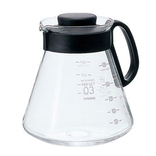 800 ml HARIO V60 Glass Coffee Server with Black Handle & Lid — 27 oz