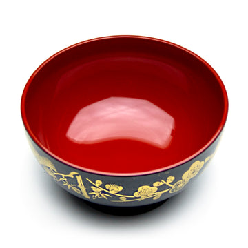 Lacquer Miso Soup Bowl, Black