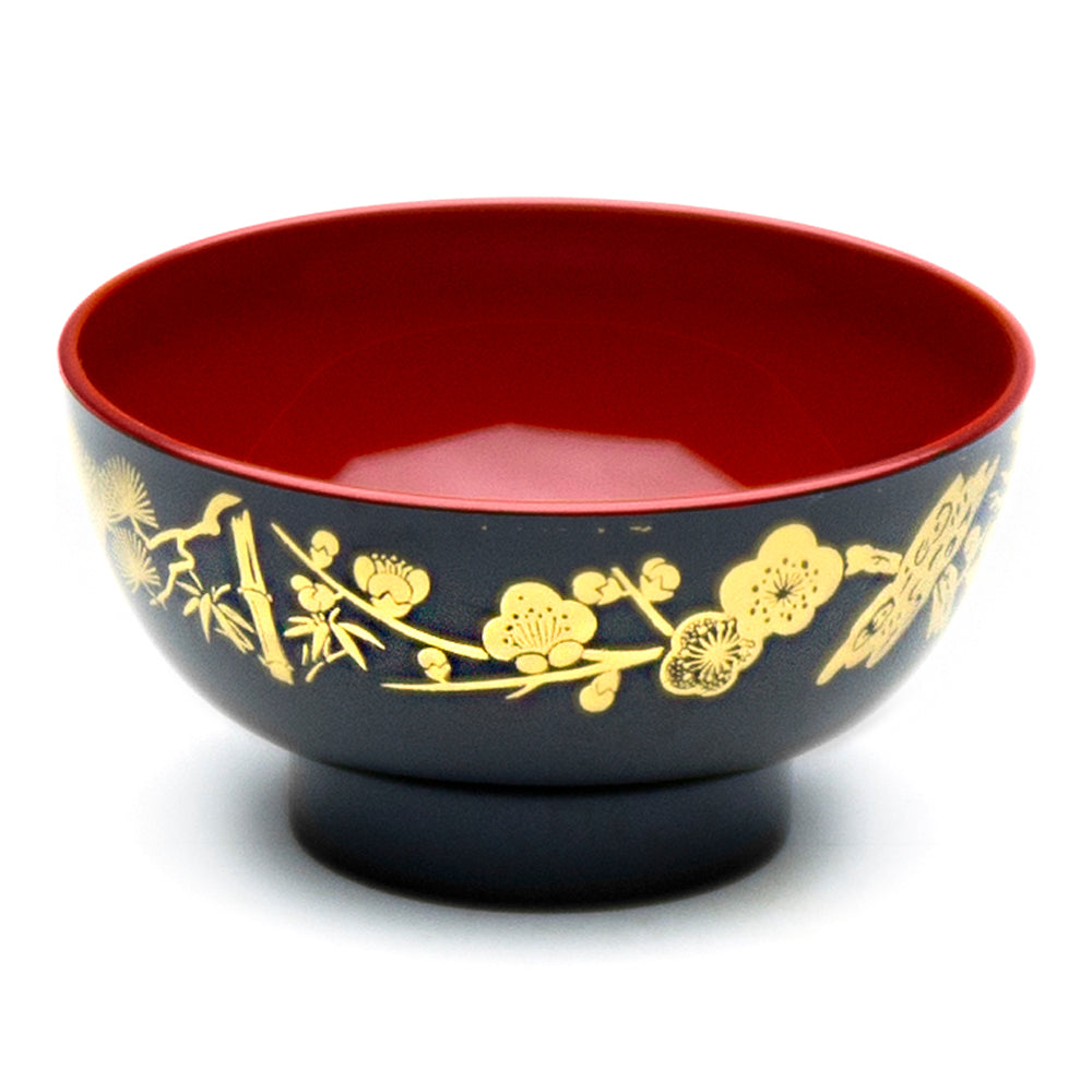 Lacquer Miso Soup Bowl, Black
