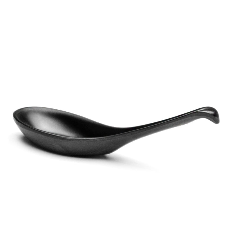 5¾″ Matte Black Melamine Soup Spoon — YG-026MB