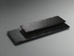 Melamine Rectangular Slate Platter 12-3/16", Matte Black