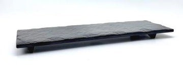 Melamine Rectangular Slate Platter 12-3/16", Matte Black