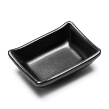 3⅜ in L Matte Black Melamine Rectangular Sauce Dish