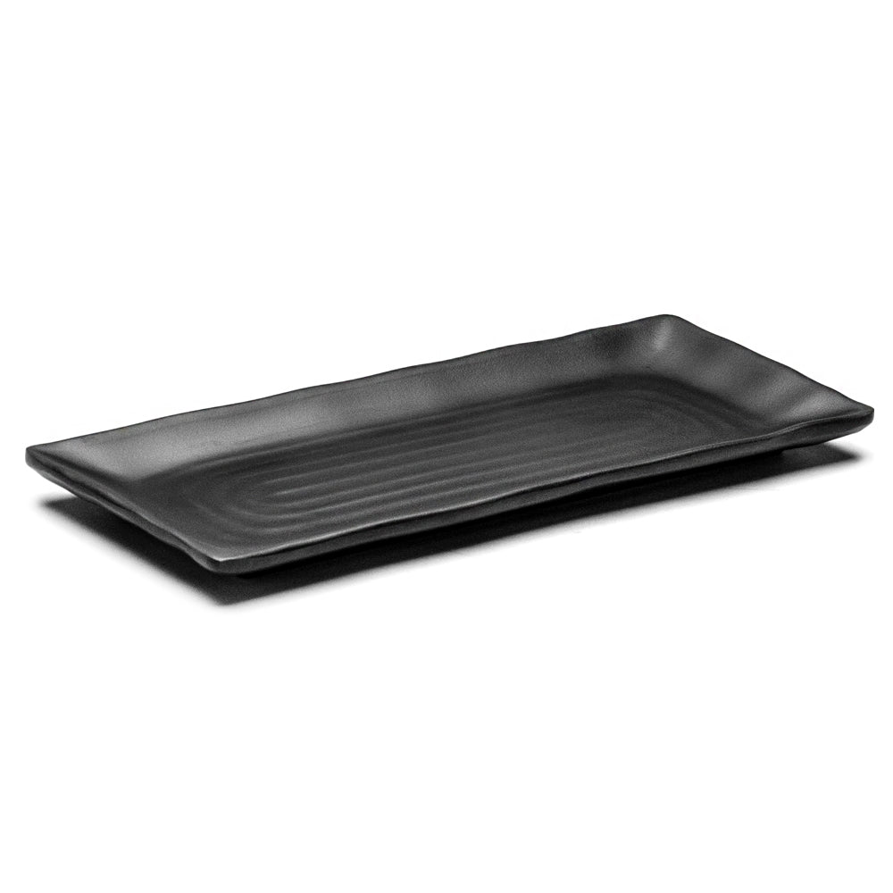 Melamine Rectangular Plate 13", Matte Black