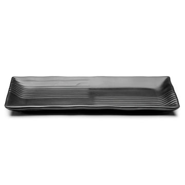 Melamine Rectangular Platter 12", Matte Black