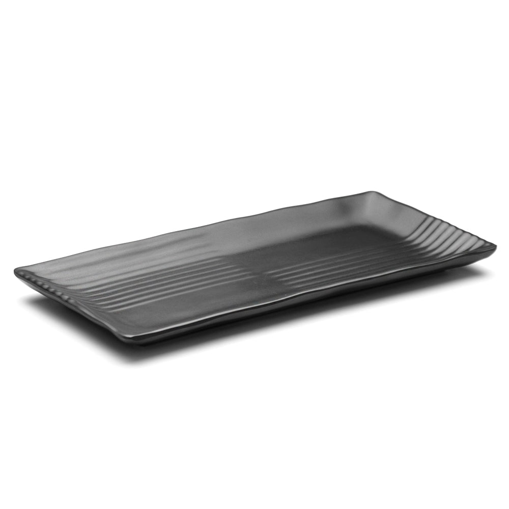 Melamine Rectangular Platter 12", Matte Black