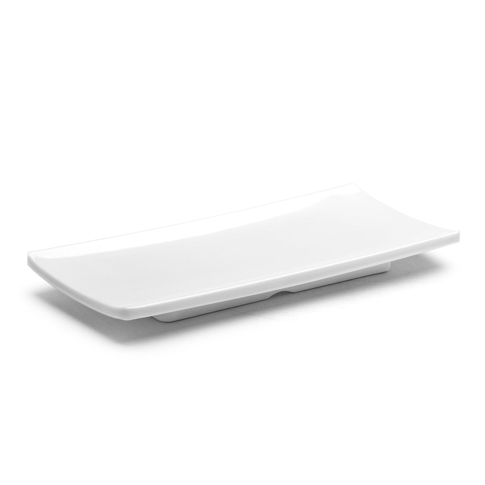 Melamine Rectangular Plate 9-1/4", Shiny White