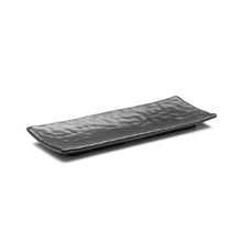 11¼ × 4⅜ in Matte Black Melamine Ripple Plate