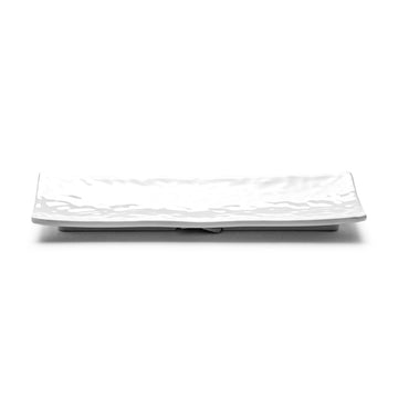 Melamine Rectangular Ripple Platter 12-1/2", Shiny White