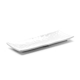 Melamine Rectangular Ripple Platter 12-1/2", Shiny White