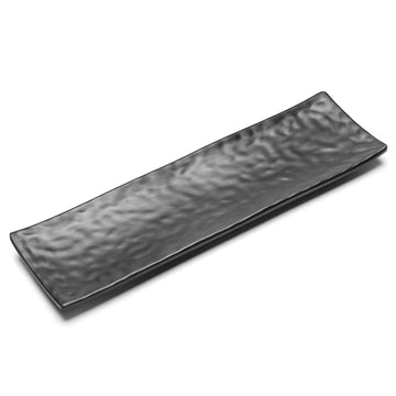 13½ × 4⅜ in Matte Black Melamine Ripple Platter