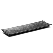 Melamine Rectangular Ripple Platter 13-1/2", Matte Black