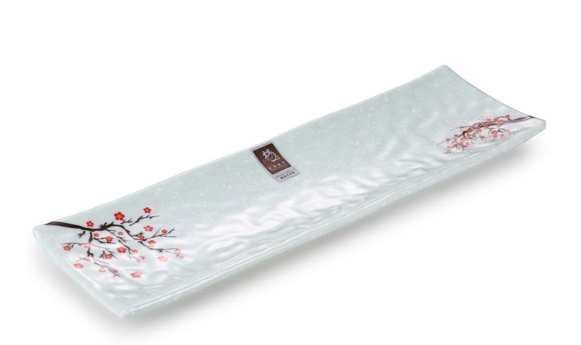 Melamine Rectangular Platter 13", Plum Blossom