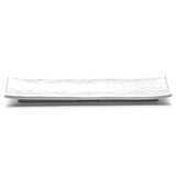 Melamine Rectangular Ripple Platter 13-1/2", Shiny White