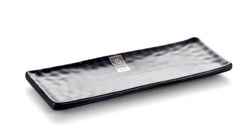 Melamine Rectangular Ripple Platter 12-3/4", Matte Black