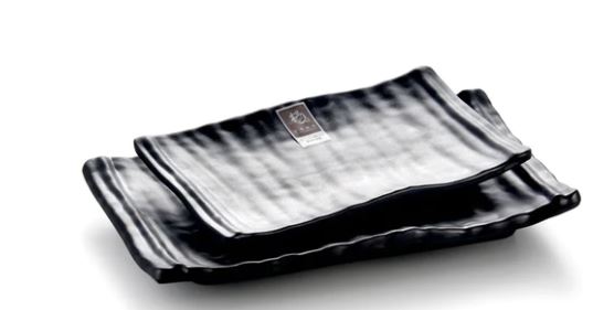 Melamine Rectangular Plate 8-1/8”*5-1/8", Matte Black