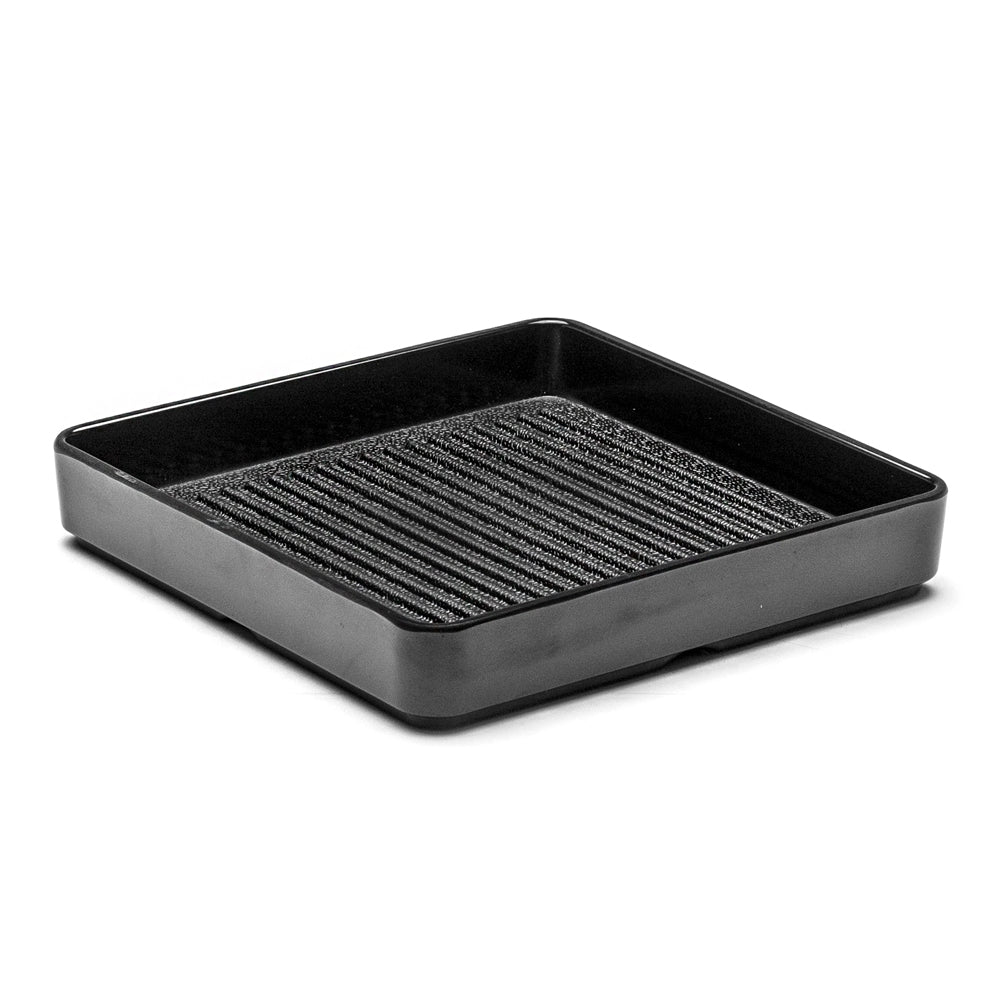 Melamine Square Serving Tray 7-7/8”, Matte Black