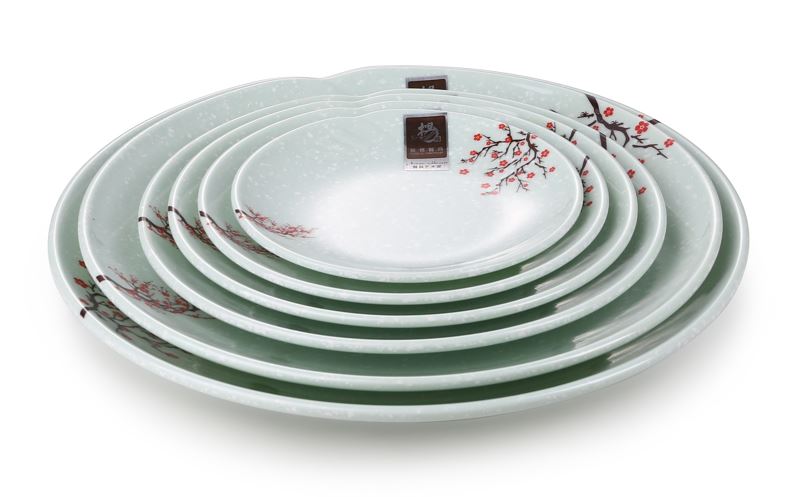 Melamine Round Plate 10.25”, PLUM BLOSSOM