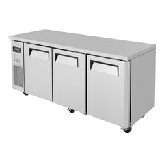 Turbo Air J Series Narrow Undercounter Refrigerator, 3 Section, 3 Door, 70"W