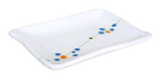 Melamine Rectangular Plate 5-5/8"x4", Rain Flower