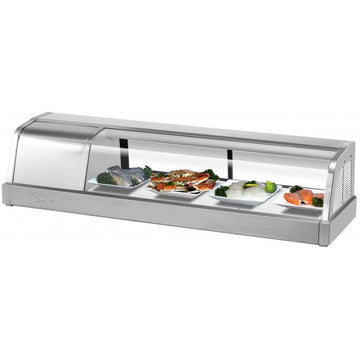 Turbo Air SAK-50L-N 48" Stainless Steel Curved Glass Refrigerated Sushi Case - Left Side Condenser
