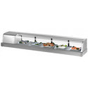 Turbo Air curved-glass refrigerated sushi display case with stainless steel cabinet
