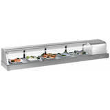 Turbo Air Refrigerated Sushi Case Display, Left or Right Side Condenser, 71"W