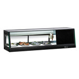 Turbo Air straight-glass refrigerated sushi display case with black cabinet