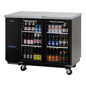 Turbo Air Back Bar Cooler, 2 Section, 49"W, Glass Door