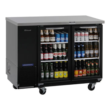 Turbo Air Back Bar Cooler, 2 Section, 49"W, Glass Door