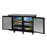 Turbo Air Back Bar Cooler, 2 Section, 61"W, Glass Door