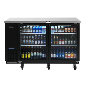 Turbo Air Back Bar Cooler, 2 Section, 61"W, Glass Door