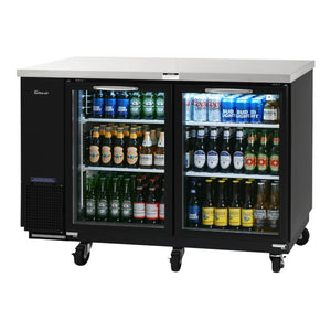 Turbo Air Back Bar Cooler, 2 Section, 61"W, Glass Door