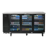 Turbo Air Back Bar Cooler, 2 Section, 73"W, Glass Door