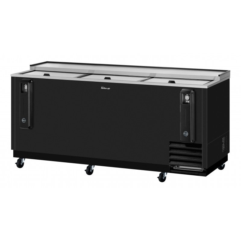 Turbo Air Super Deluxe Bottle Cooler, 80"W, Black