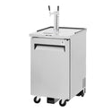 Turbo Air TBD-1SD-N6 stainless steel draft beer dispenser, front three-quarter exterior view.