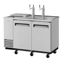 Turbo Air TCB-2SD-N6 stainless steel club-top beer dispenser, left-front view