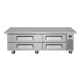 Turbo Air Super Deluxe Chef Base, Extended Top, 2 section, 4 Drawers, 72"W
