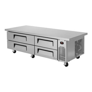 Turbo Air Super Deluxe Chef Base, Extended Top, 2 section, 4 Drawers, 72"W
