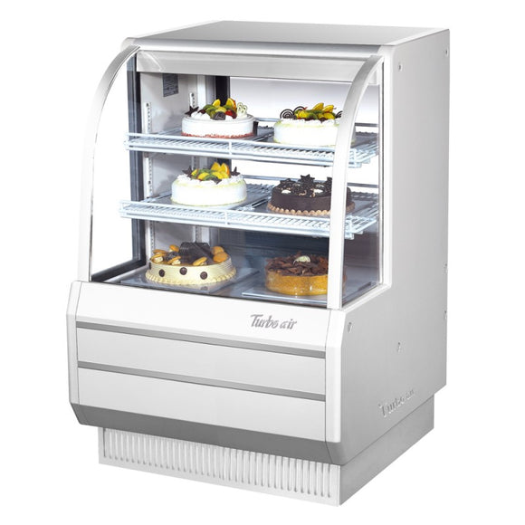 Turbo Air Refrigerated Curved Glass Bakery Case, 36