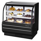Turbo Air Dry Curved Glass Bakery Case, 48"W, White or Black
