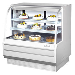 Turbo Air Dry Curved Glass Bakery Case, 48"W, White or Black